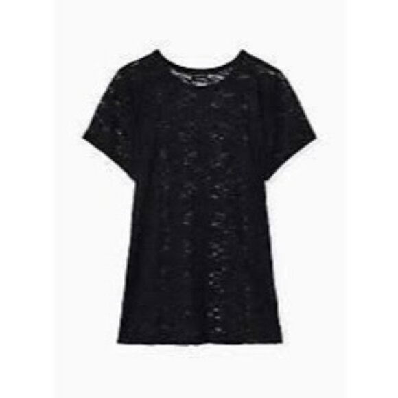 Torrid Unlined Black Lace Crew Tee 3 - Picture 8 of 8